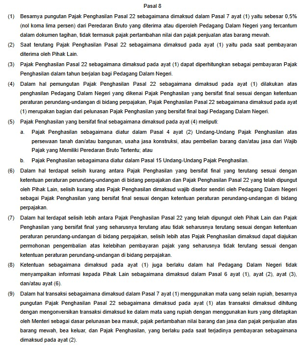 Pasal 8 PMK 37 tahun 2025