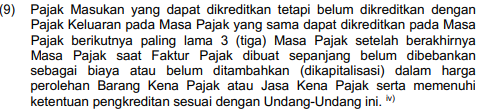 Pasal 9 ayat (9) Undang-Undang Pajak Pertambahan Nilai