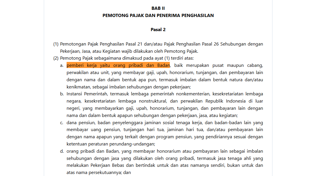 Pasal 2 ayat (2) PMK Nomor 168 Tahun 2023