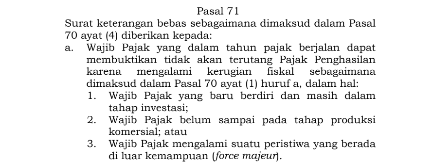 Pasal 71 huruf a, huruf b, dan huruf c PER 8 Tahun 2025