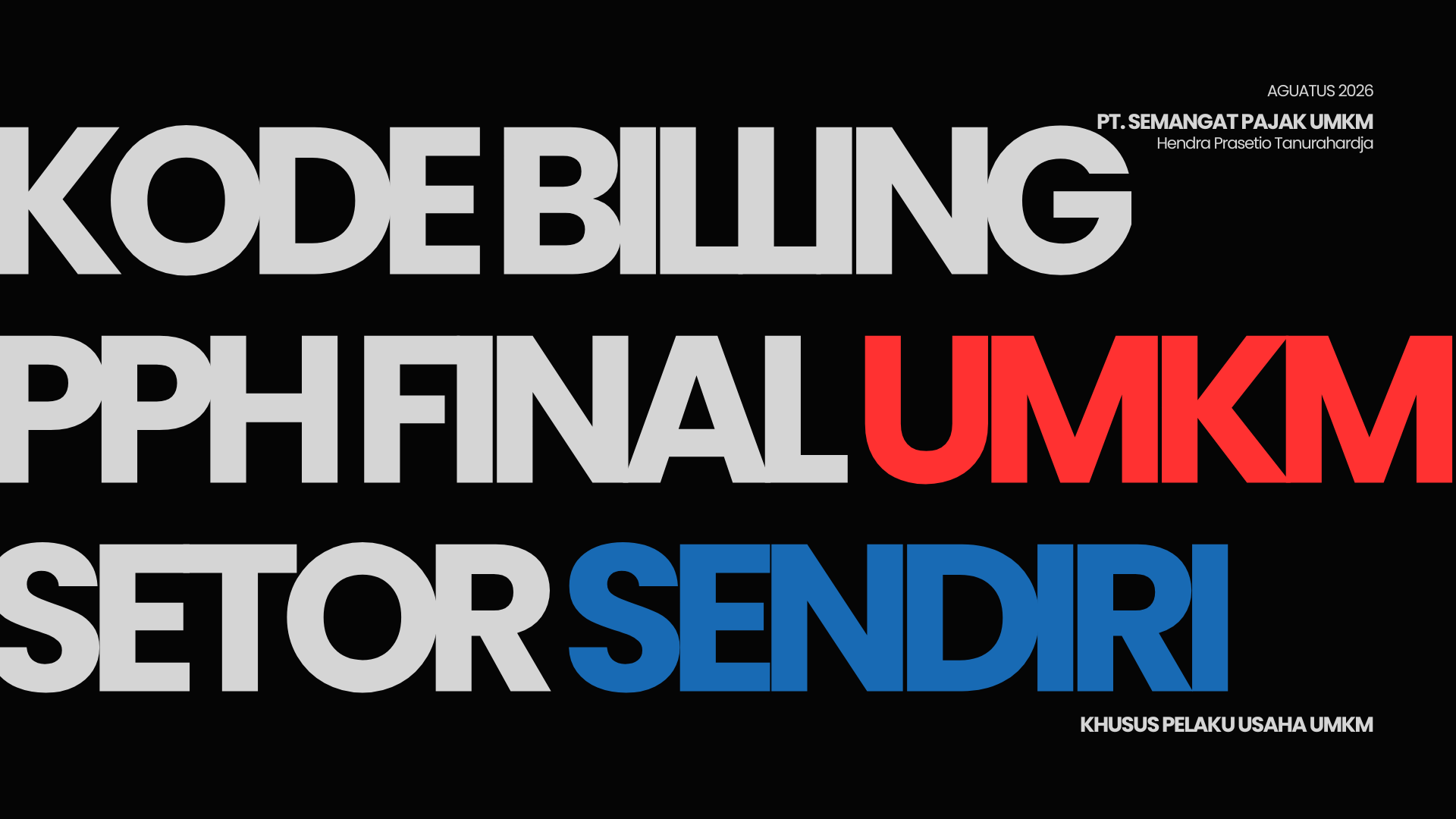 PEMBUATAN KODE BILLING UMKM