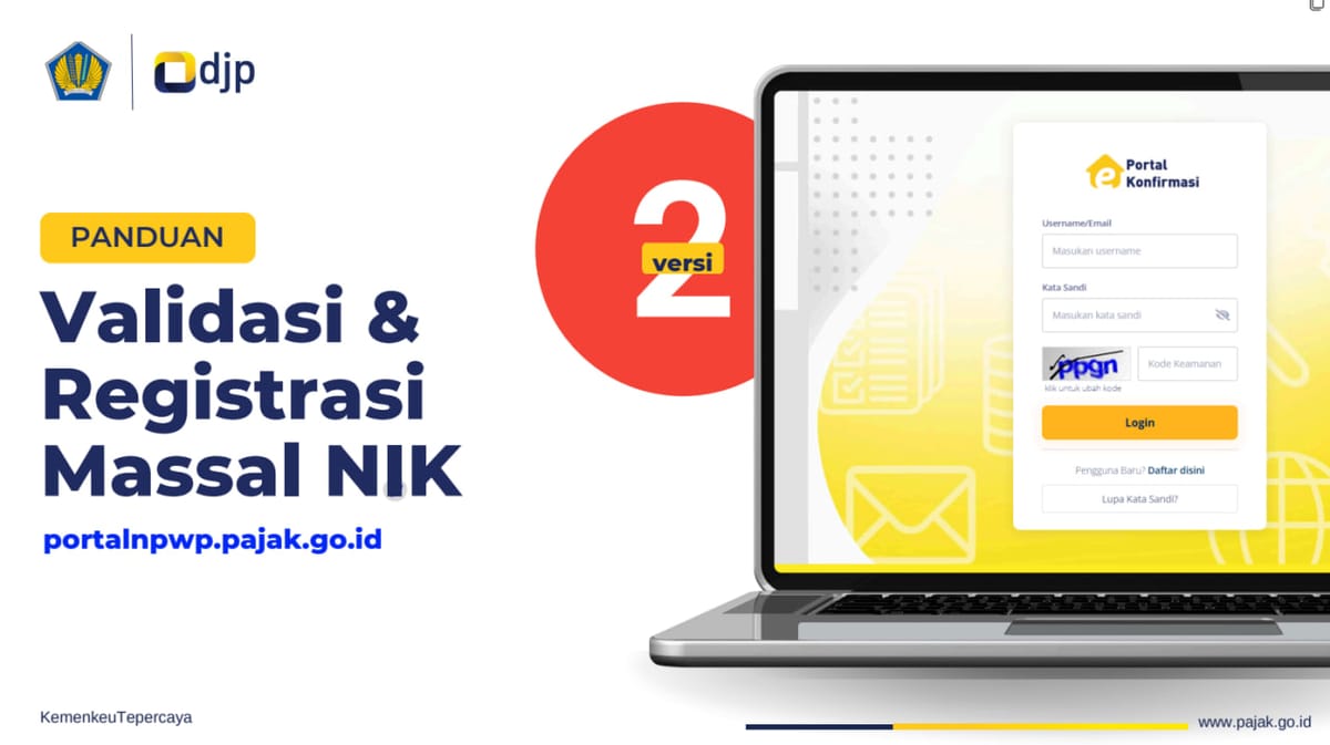 Panduan Layanan Baru Validasi & Registrasi Massal NIK melalui Portal NPWP versi 2.1