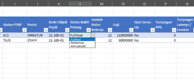 Perbedaan Status Bukti Potong di XML Bupot A1(Full Year, Partial Year, Annualized)
