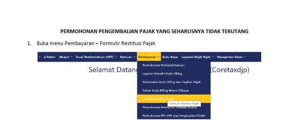 Pengajuan Permohonan Pengembalian Pajak yang Seharusnya Tidak Terutang PYYSTT