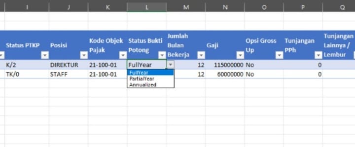 Perbedaan Status Bukti Potong di XML Bupot A1(Full Year, Partial Year, Annualized)