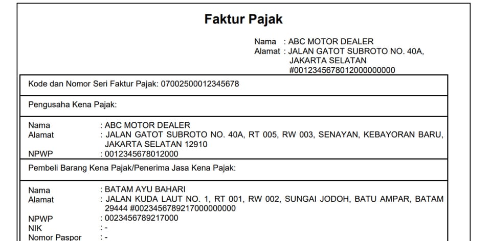 Contoh Lengkap Bedah Kode dan Nomor Seri Faktur Pajak